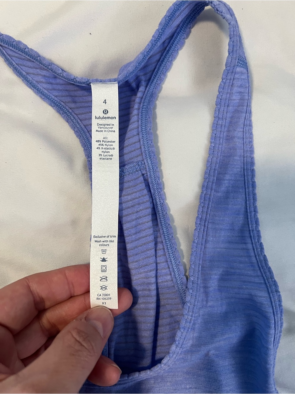 #153 Lululemon Lavender Racerback Run Tank Top Size 4 EUC - Picture 3 of 3